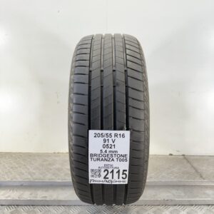 Pneumatico Usato 205 55 R16 91V Bridgestone Turanza T005 77% Estivo