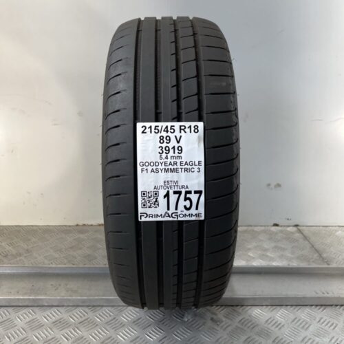 Pneumatico Usato 215 45 R18 89V Goodyear Eagle F1 Asymmetric 3 77% Estivo