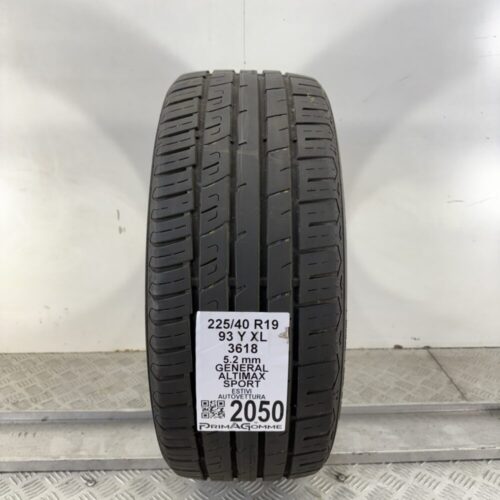 Pneumatico Usato 225 40 R19 XL 93Y General Altimax Sport 74% Estivo