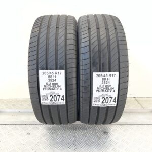 Pneumatici Usati 205 45 R17 88H Michelin Primacy 4 74% Estive