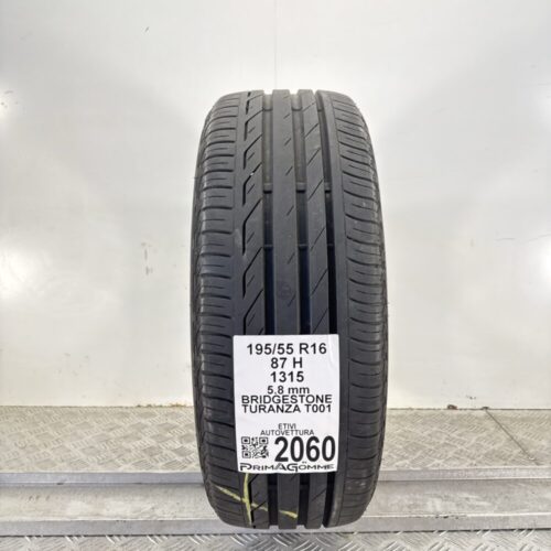 Pneumatico Usato 195 55 R16 87H Bridgestone Turanza T001 83% Estivo