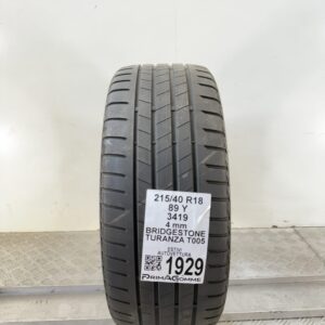 Pneumatico Usato 215 40 R18 89Y Bridgestone Turanza T005 Estivo