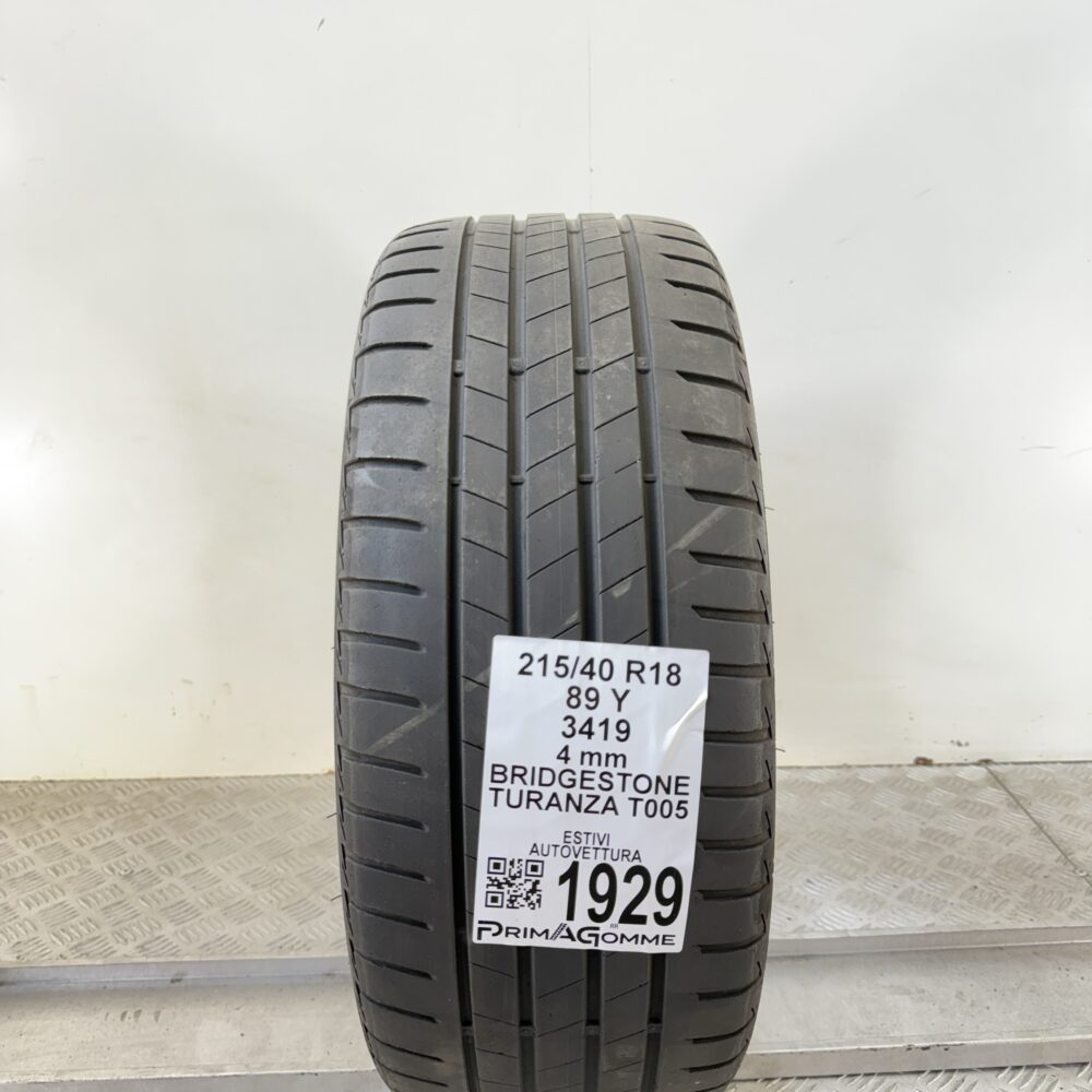 Pneumatico Usato 215 40 R18 89Y Bridgestone Turanza T005 Estivo | Gomme Usate | PrimaGomme.it Pneumatico usato 215 40 R18 Bridgestone Turanza T005 - foto 7