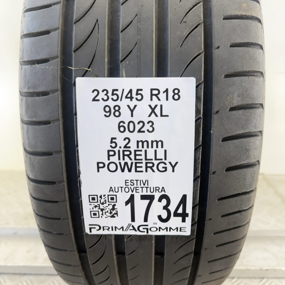 Pneumatico Usato 235 45 R18 XL 98Y Pirelli Powergy 74% Estivo | Gomme Usate | PrimaGomme.it Pneumatico usato 235 45 R18 Pirelli Powergy