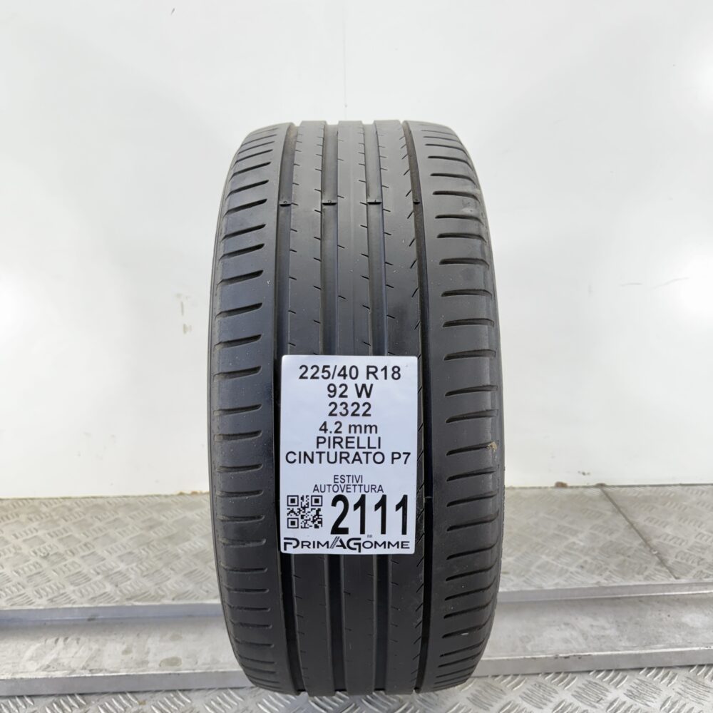 Pneumatico Usato 225 40 R18 92W Pirelli Cinturato P7 Estivo | Gomme Usate | PrimaGomme.it Pneumatico usato 225 40 R18 Pirelli Cinturato P7 - foto 7