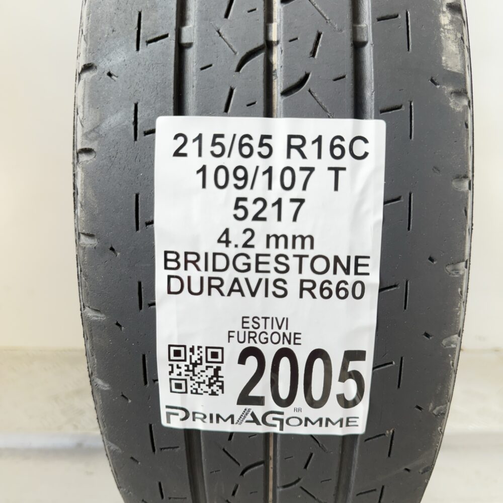 Pneumatico Usato 215 65 R16C 109/107T Bridgestone Duravis R660 Estivo | Gomme Usate | PrimaGomme.it Pneumatico usato 215 65 R16C Bridgestone Duravis R660 - foto 6