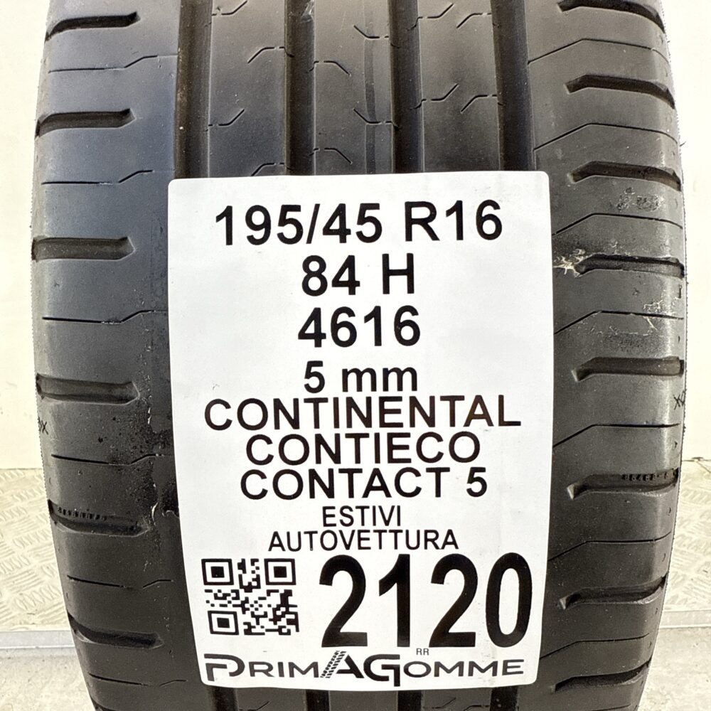 Pneumatico Usato 195 45 R16 84H Continental ContiEcoContact 5 71% Estivo | Gomme Usate | PrimaGomme.it Pneumatico usato 195 45 R16 Continental ContiEcoContact 5