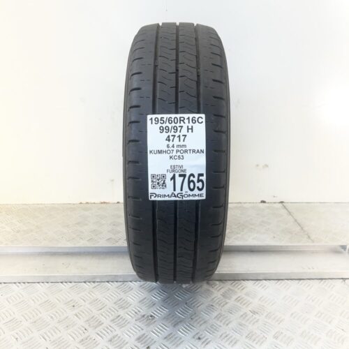 Pneumatico Usato 195 60 R16C 99/97H Kumho Portran KC53 71% Estivo