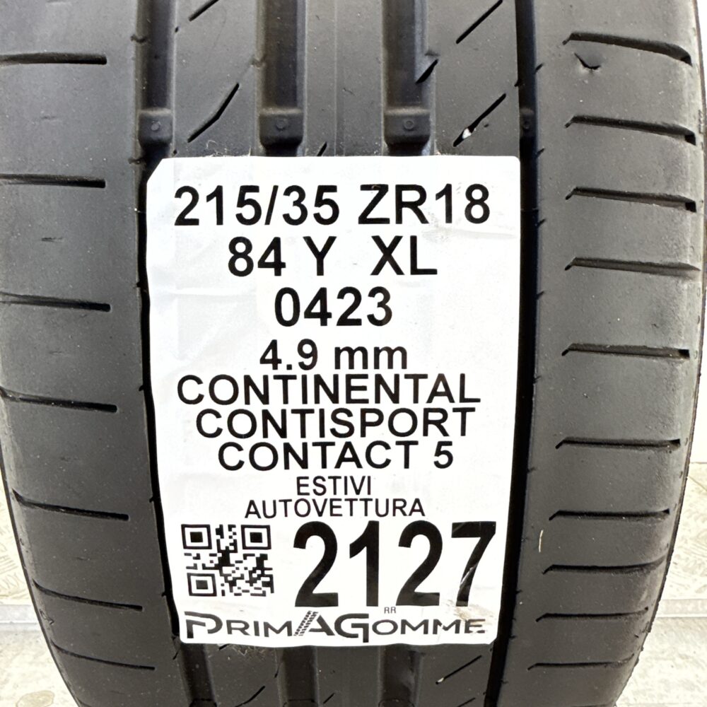 Pneumatico Usato 215 35 ZR18 XL 84Y Continental ContiSport Contact 5 Estivo | Gomme Usate | PrimaGomme.it Pneumatico usato 215 35 ZR18 Continental ContiSport Contact 5 - foto 6