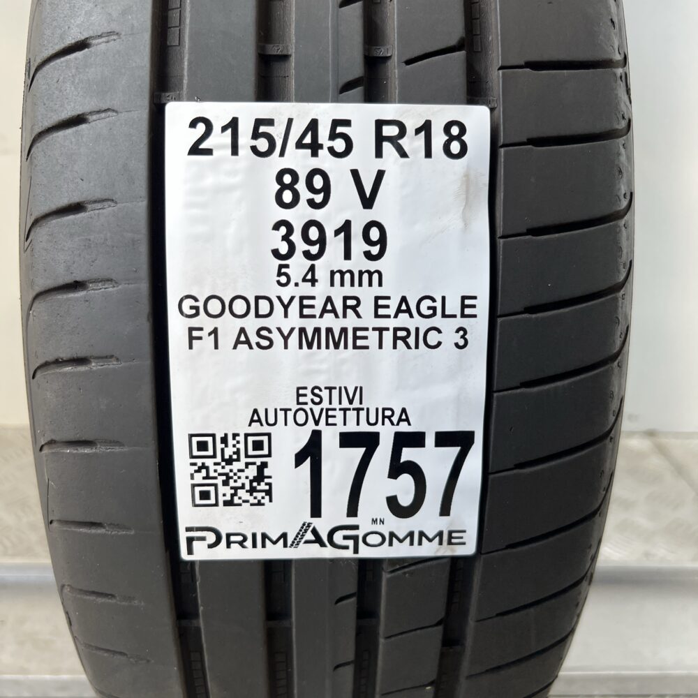 Pneumatico Usato 215 45 R18 89V Goodyear Eagle F1 Asymmetric 3 77% Estivo | Gomme Usate | PrimaGomme.it Pneumatico usato 215 45 R18 Goodyear Eagle F1 Asymmetric 3 - foto 6