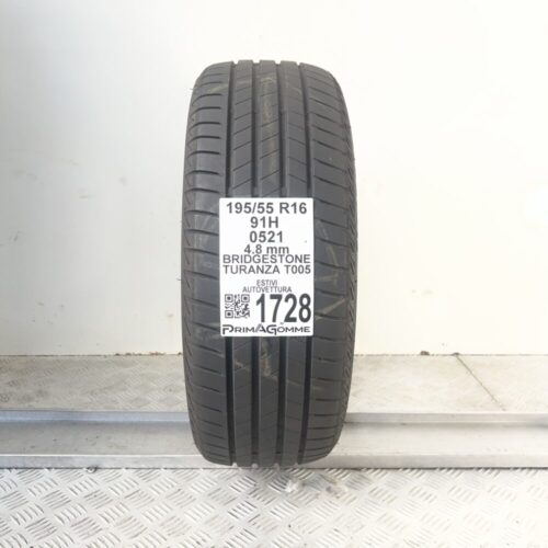 Pneumatico Usato 195 55 R16 91H Bridgestone Turanza T005 Estivo