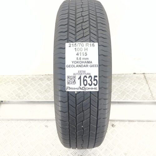Pneumatico Usato 215 70 R16 100H Yokohama Geolandar G033 80% Estivo