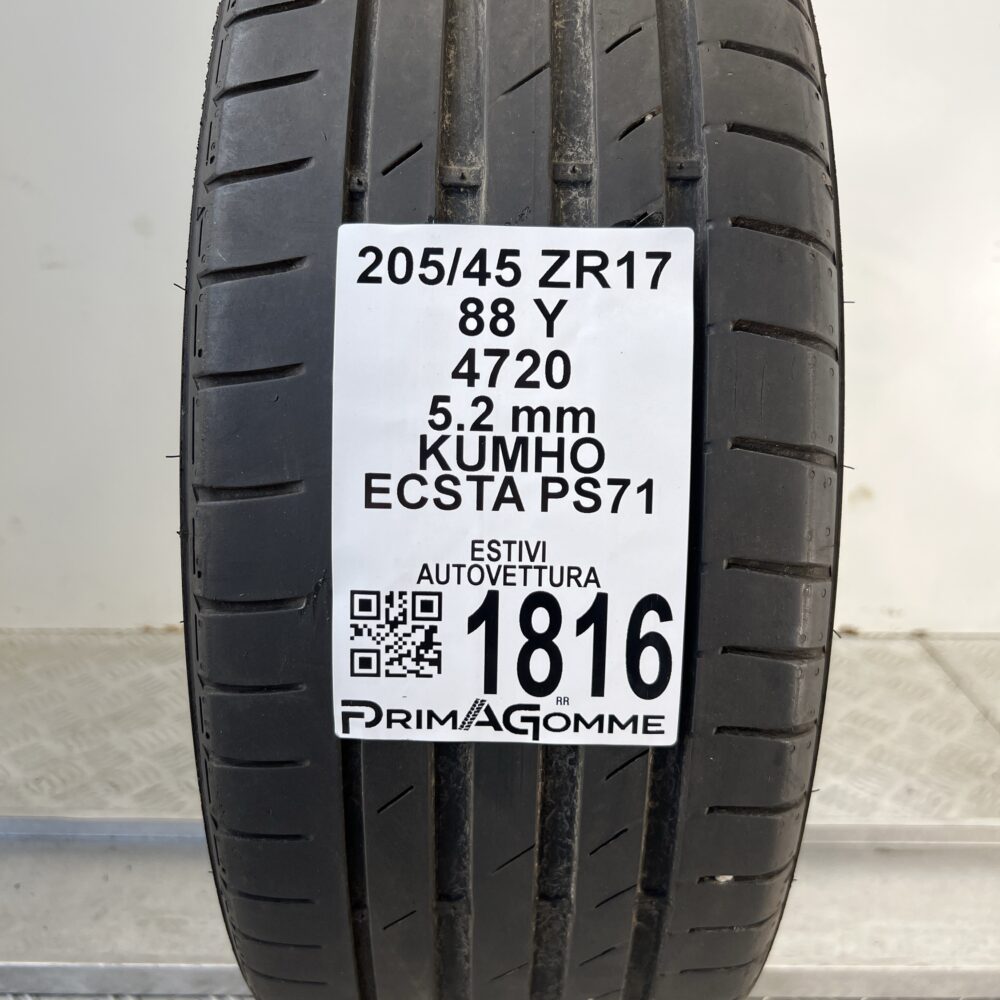Pneumatico Usato 205 45 ZR17 88Y KUMHO Ecsta PS71 74% Estivo | Gomme Usate | PrimaGomme.it Pneumatico usato 205 45 ZR17 KUMHO Ecsta PS71 - foto 7