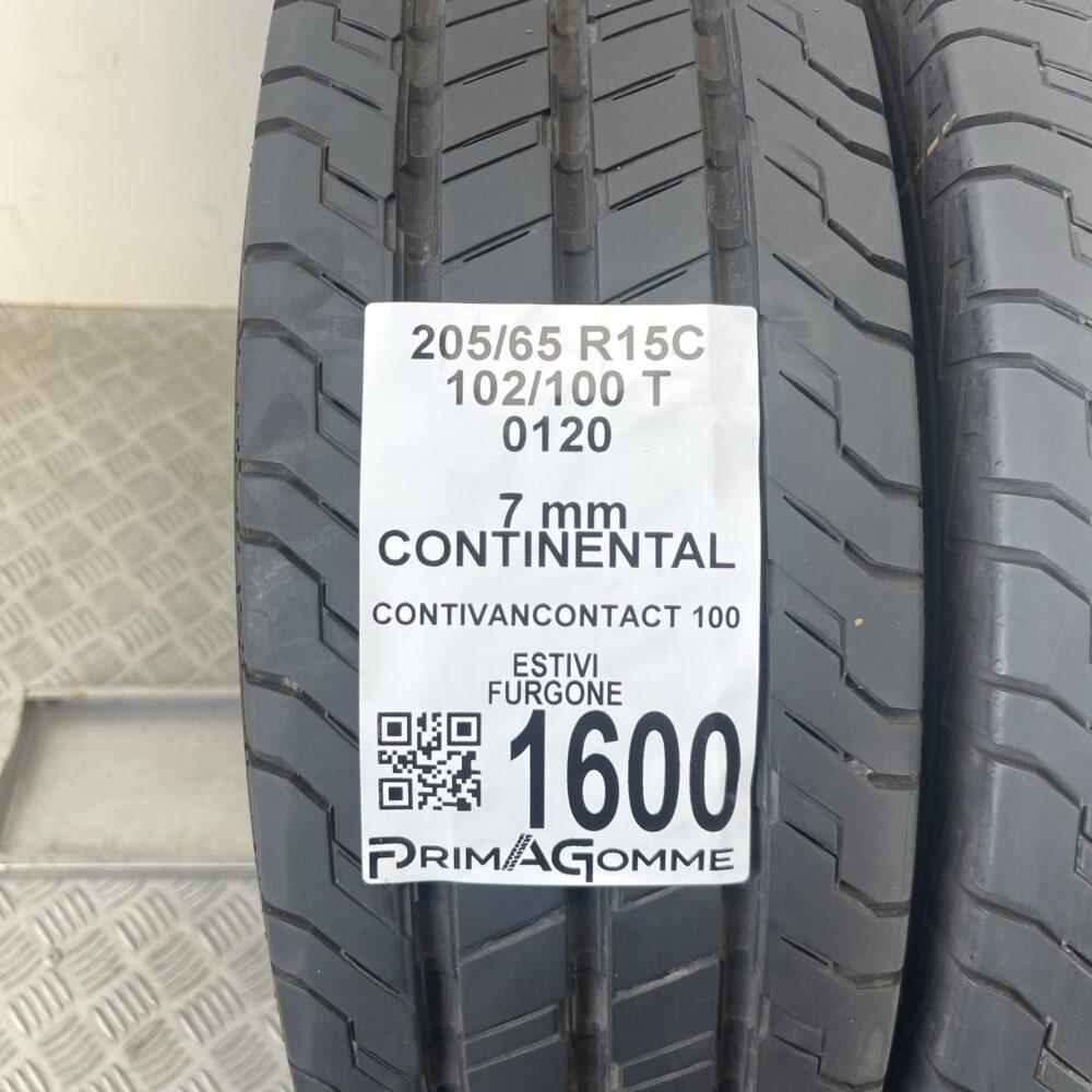 Gomme Usate 205 65 R15C 102/100T Continental ContiVanContact 100 100% Estive | Gomme Usate | PrimaGomme.it Gomme Usate 205 65 R15C 102/100T Continental ContiVanContact 100 100% Estive - immagine 2
