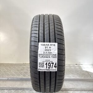 Pneumatico Usato 195 55 R16 91H Bridgestone Turanza T005 77% Estivo