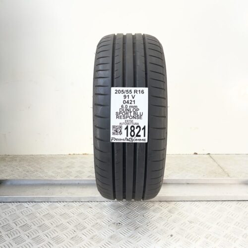 Pneumatico Usato 205 55 R16 91V DUNLOP Sport Blu Response 86% Estivo