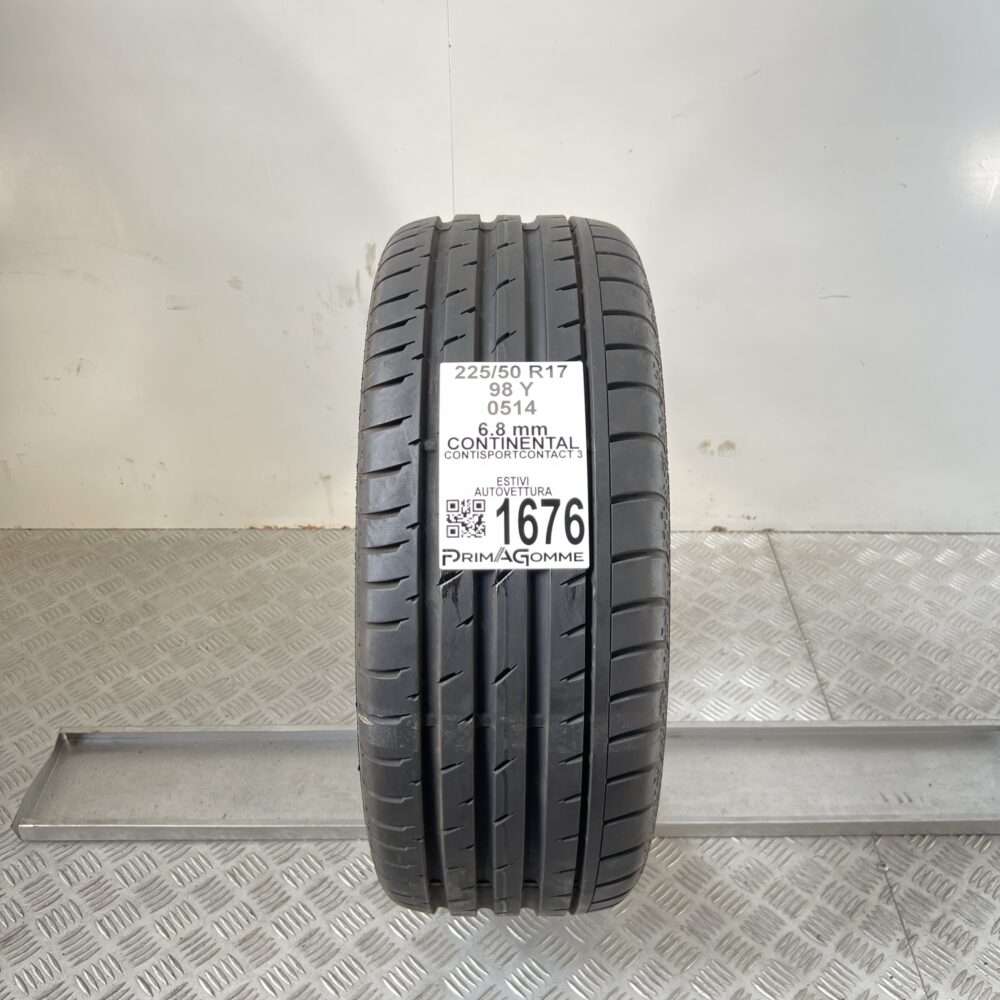 Gomma Usata 225 50 R17 98Y Continental ContiSportContact 3 96% Estiva | Gomme Usate | PrimaGomme.it Gomma Usata 225 50 R17 98Y Continental ContiSportContact 3 96% Estiva