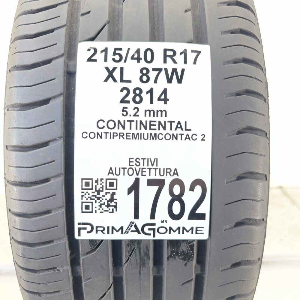 Pneumatico Usato 215 40 R17 XL 87W Continental ContiPremiumContact 2 74% Estivo | Gomme Usate | PrimaGomme.it Pneumatico usato 215 40 R17 Continental ContiPremiumContact 2 - foto 7