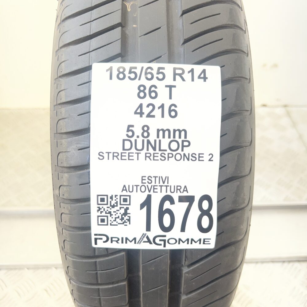 Gomma Usata185 65 R14 86T Dunlop Street Response 2 78% Estiva | Gomme Usate | PrimaGomme.it Gomma Usata185 65 R14 86T Dunlop Street Response 2 78% Estiva - immagine 2