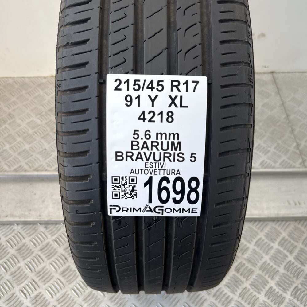 Pneumatico Usato 215 45 R17 XL 91Y BARUM Bravuris 5 80% Estivo | Gomme Usate | PrimaGomme.it Pneumatico usato 215 45 R17 BARUM Bravuris 5 - foto 7