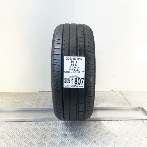 Pneumatico Usato 225 45 R17 91Y PIRELLI Cinturato P7 83% Estivo