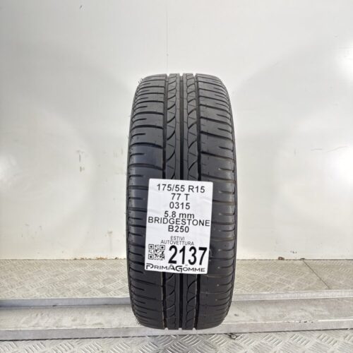 Pneumatico Usato 175 55 R15 77T Bridgestone B250 83% Estivo