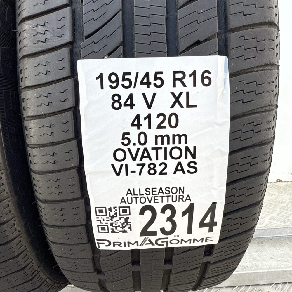 Gomme Usate 195 45 R16 XL 84V Ovation VI-782 AS 71% 4 Stagioni | Gomme Usate | PrimaGomme.it Gomme usate 195 45 R16 Ovation VI-782 AS - foto 7