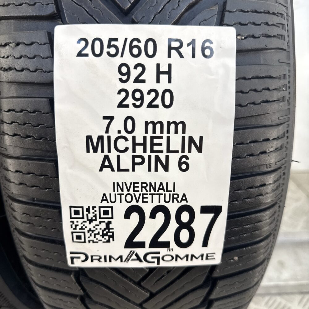 Gomme Usate 205 60 R16 92H Michelin Alpin 6 88% Invernali | Gomme Usate | PrimaGomme.it Gomme usate 205 60 R16 Michelin Alpin 6 - foto 7