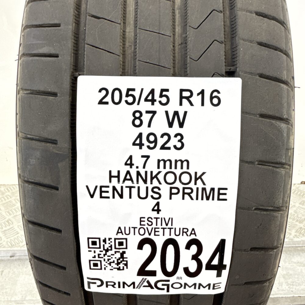 Pneumatico Usato 205 45 R16 87W Hankook Ventus Prime 4 Estivo | Gomme Usate | PrimaGomme.it Pneumatico usato 205 45 R16 Hankook Ventus Prime 4 - foto 7
