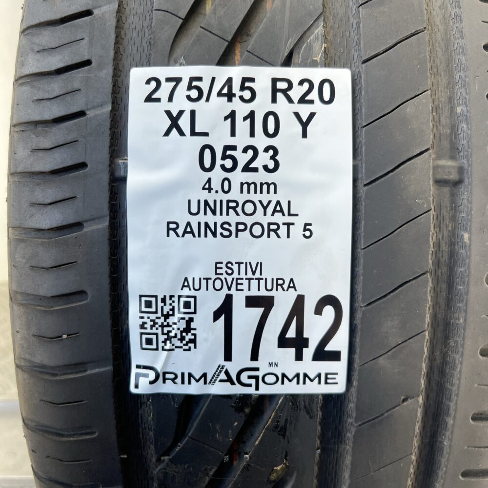Pneumatico Usato 275 45 R20 XL 110Y UNIROYAL Rainsport 5 Estivo | Gomme Usate | PrimaGomme.it Pneumatico usato 275 45 R20 UNIROYAL Rainsport 5 - foto 6