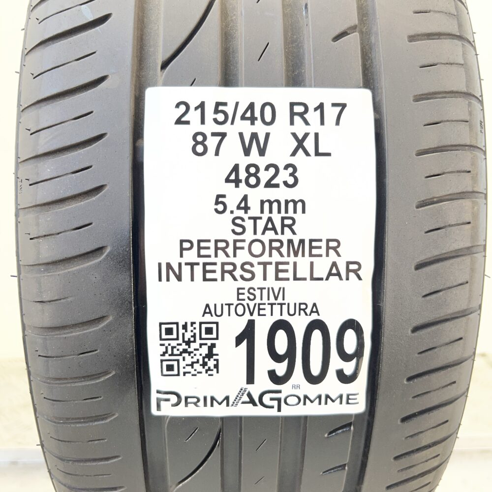 Pneumatico Usato 215 40 R17 XL 87W Star Performer Interstellar 77% Estivo | Gomme Usate | PrimaGomme.it Pneumatico usato 215 40 R17 Star Performer Interstellar - foto 7
