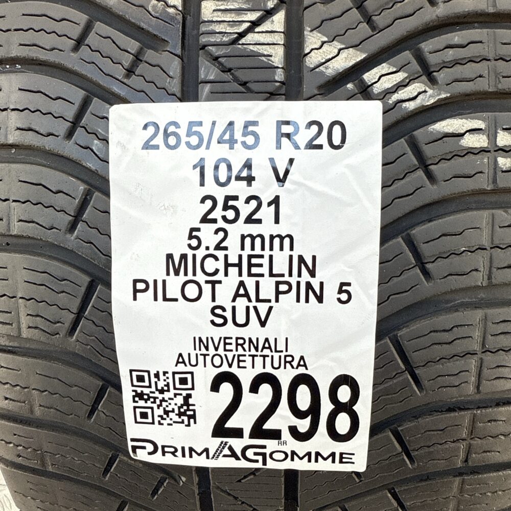 Gomme Usate 265 45 R20 104V Michelin Pilot Alpin 5 SUV Invernali | Gomme Usate | PrimaGomme.it Gomme usate 265 45 R20 Michelin Pilot Alpin 5 SUV - foto 7