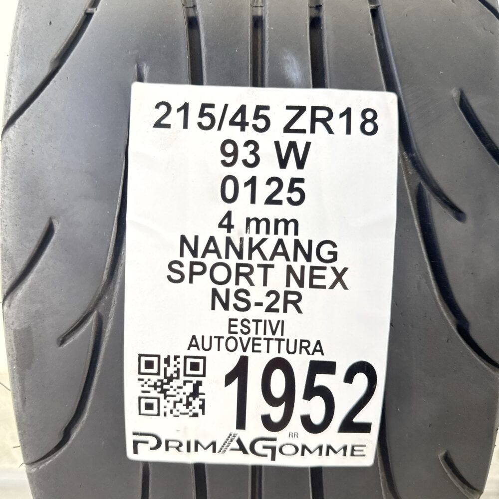 Pneumatico Usato 215 45 ZR18 93W Nankang Sport Nex NS-2R Estivo | Gomme Usate | PrimaGomme.it Pneumatico usato 215 45 ZR18 Nankang Sport Nex NS-2R - foto 6