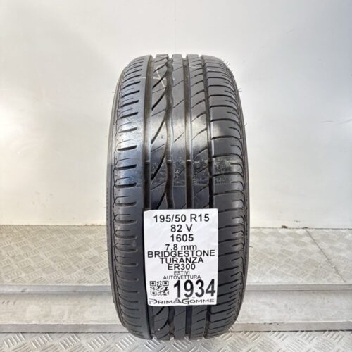 Pneumatico Usato 195 50 R15 82V Bridgestone Turanza ER300 100% Estivo