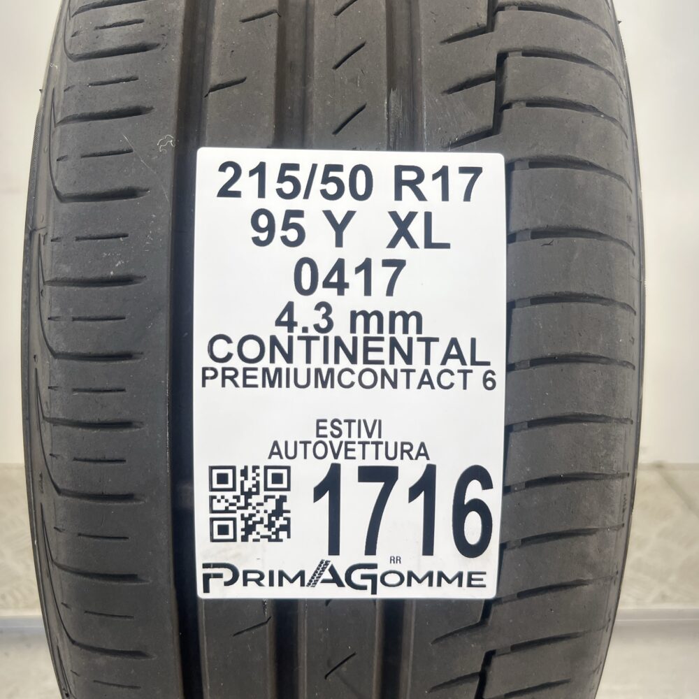 Pneumatico Usato 215 50 R17 XL 95Y Continental PremiumContact 6 Estivo | Gomme Usate | PrimaGomme.it Pneumatico usato 215 50 R17 Continental PremiumContact 6 - foto 7