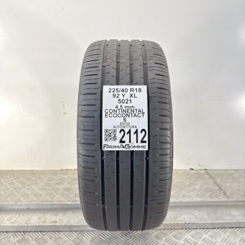 Pneumatico Usato 225 40 R18 XL 92Y Continental EcoContact 6 Estivo