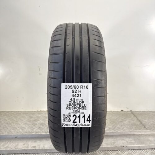 Pneumatico Usato 205 60 R16 92H Dunlop SportBlu Response Estivo