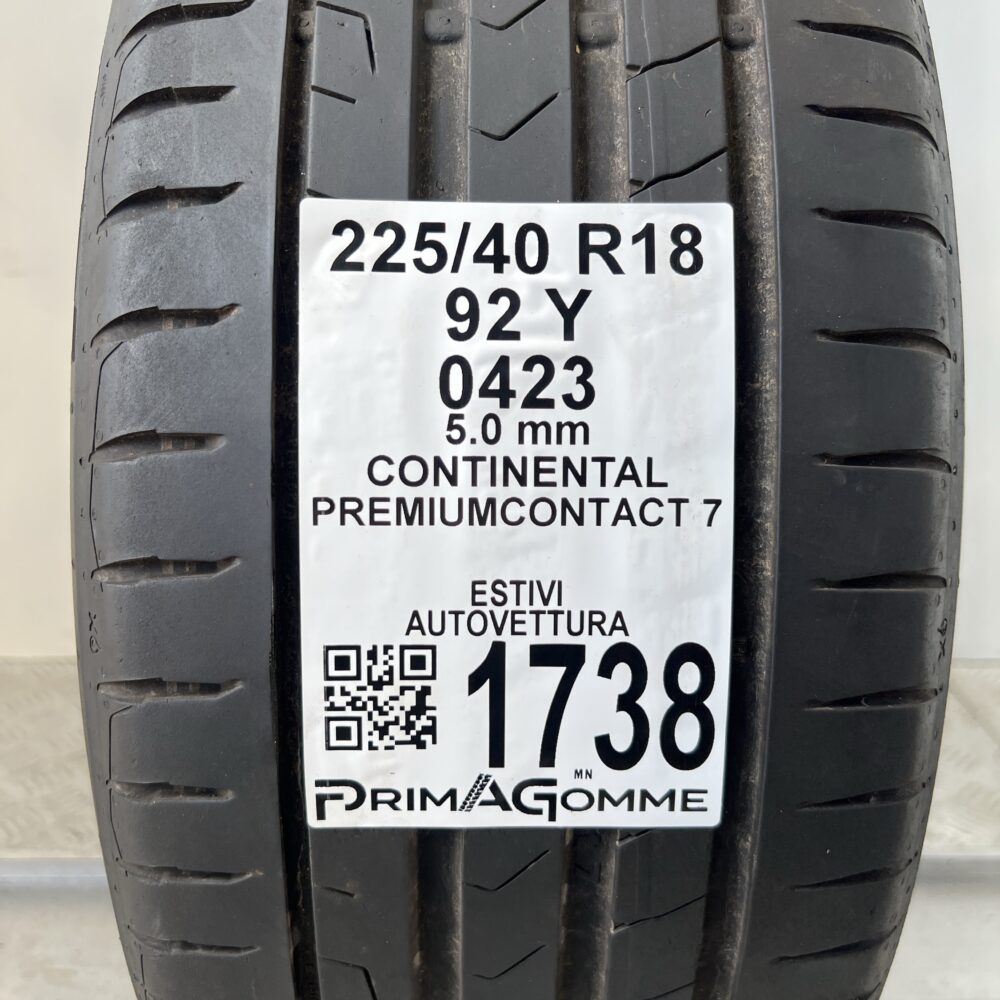 Pneumatico Usato 225 40 R18 92Y Continental PremiumContact 7 71% Estivo | Gomme Usate | PrimaGomme.it Pneumatico usato 225 40 R18 Continental PremiumContact 7 - foto 6