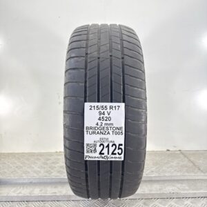 Pneumatico Usato 215 55 R17 94V Bridgestone Turanza T005 Estivo