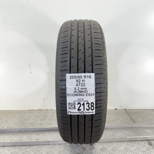 Pneumatico Usato 205 60 R16 92H Kumho Ecowing ES31 89% Estivo