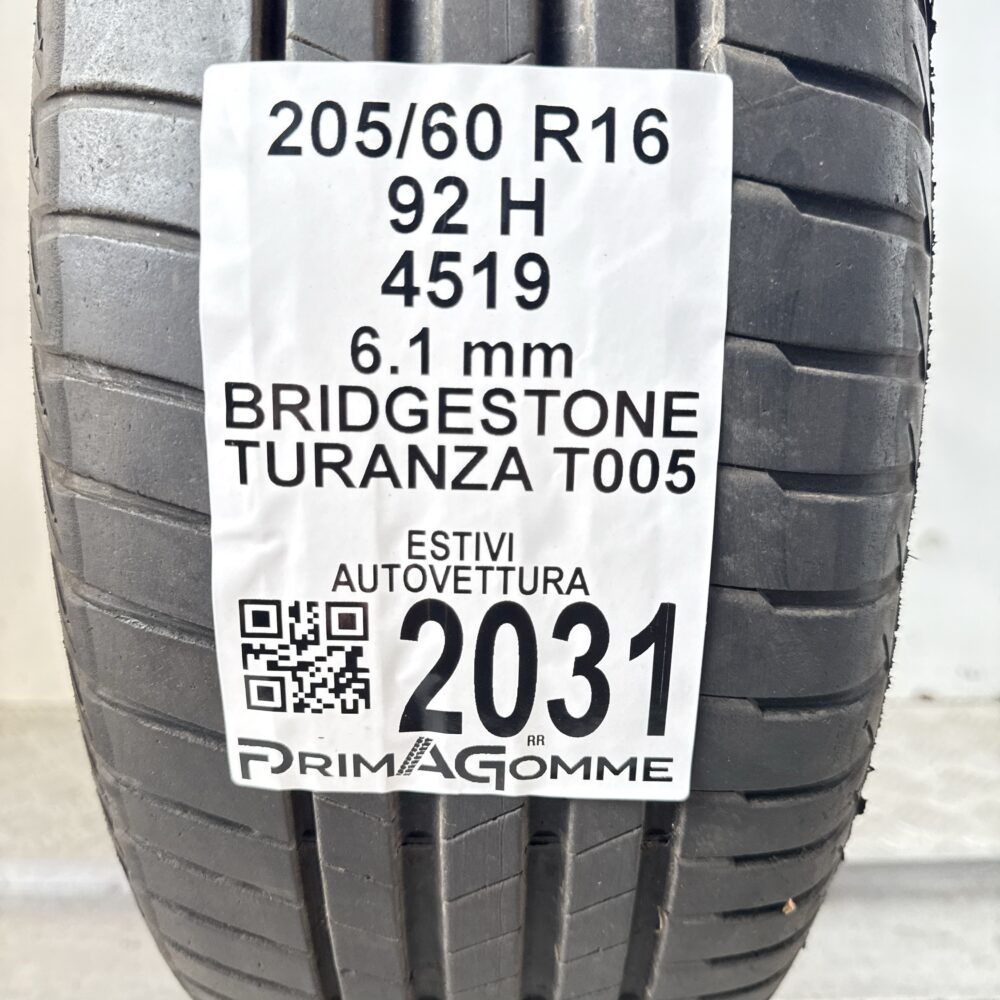 Pneumatico Usato 205 60 R16 92H Bridgestone Turanza T005 87% Estivo | Gomme Usate | PrimaGomme.it Pneumatico usato 205 60 R16 Bridgestone Turanza T005 - foto 6