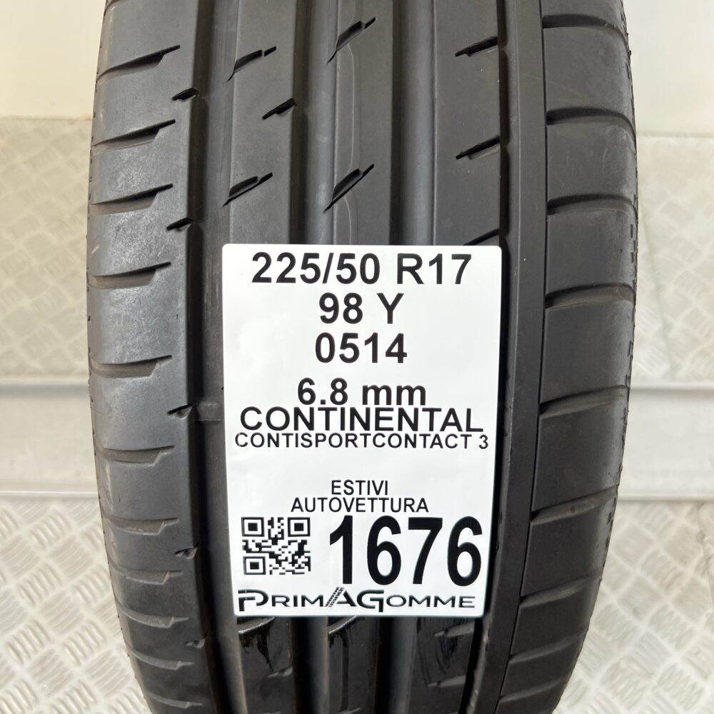 Gomma Usata 225 50 R17 98Y Continental ContiSportContact 3 96% Estiva | Gomme Usate | PrimaGomme.it Gomma Usata 225 50 R17 98Y Continental ContiSportContact 3 96% Estiva - immagine 2