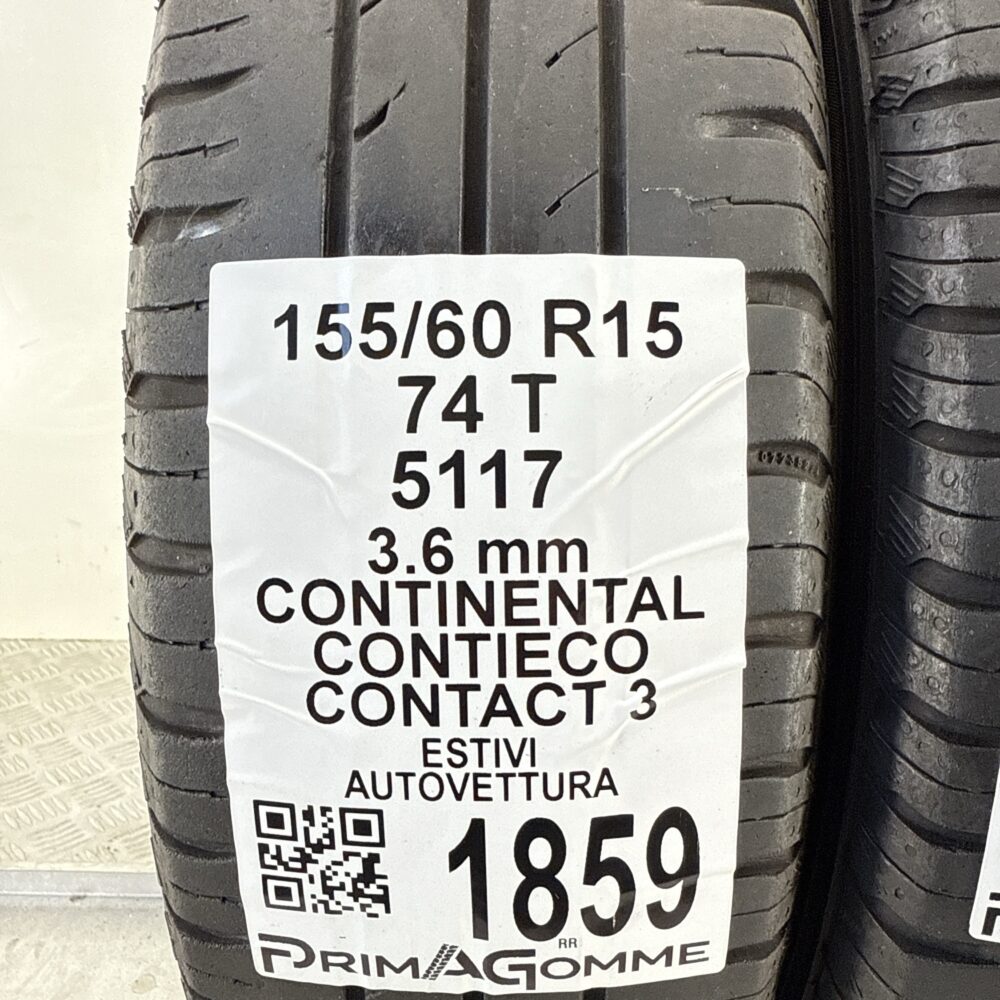 Gomme Usate 155 60 R15 74T Continental ContiEcoContact 3 Estive | Gomme Usate | PrimaGomme.it Gomme usate 155 60 R15 Continental ContiEcoContact 3