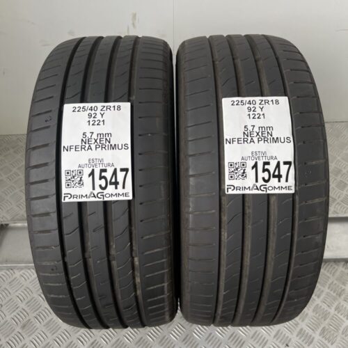 Gomme Usate 225 40 ZR18 92Y Nexen Nfera Primus 78% Estive