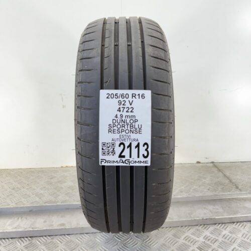 Pneumatico Usato 205 60 R16 92V Dunlop Sport Blu Response Estivo