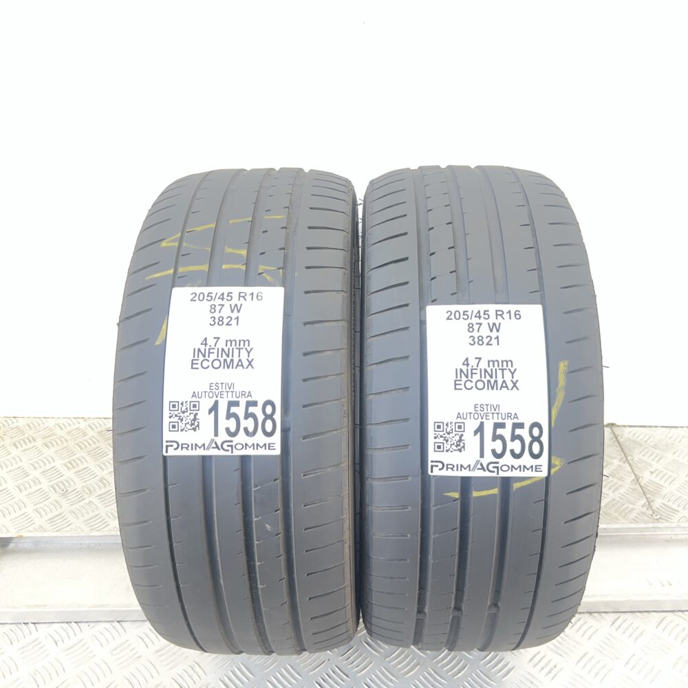 Gomme Usate 205 45 R16 87W Infinity Ecomax 67% Estive | Gomme Usate | PrimaGomme.it Gomme Usate 205 45 R16 87W Infinity Ecomax 67% Estive