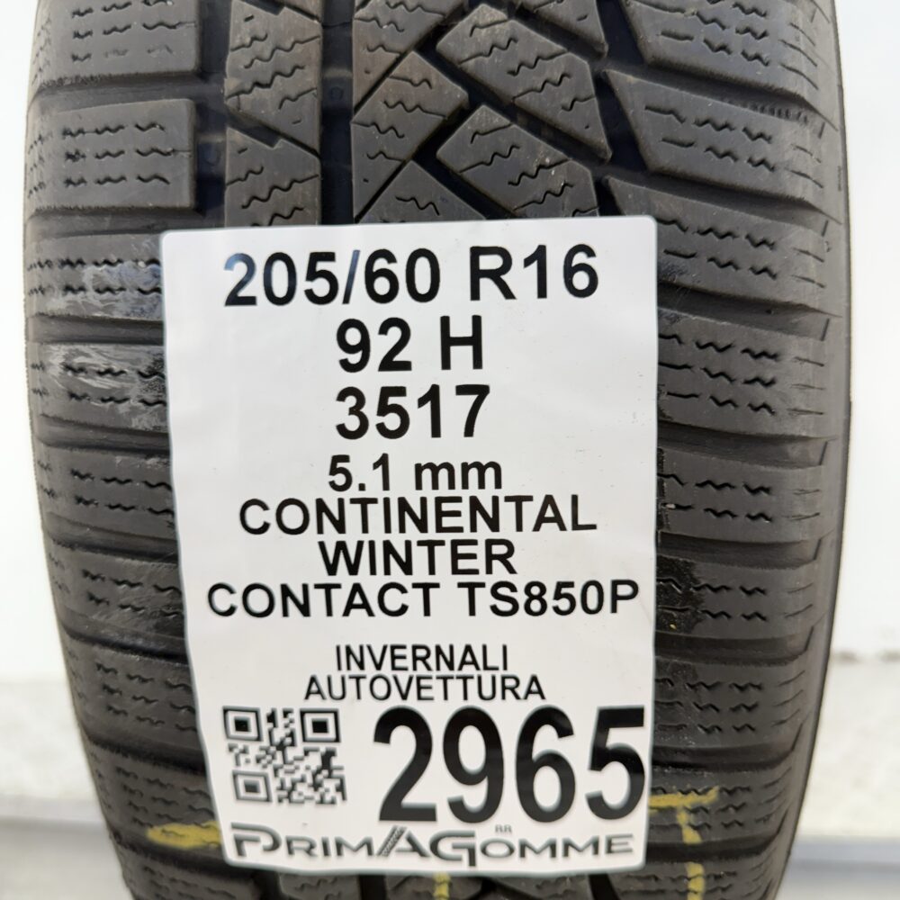 Gomma Usata 205 60 R16 92H Continental Winter Contact TS850P Invernale | Gomme Usate | PrimaGomme.it Gomma usata 205 60 R16 Continental Winter Contact TS850P - foto 9