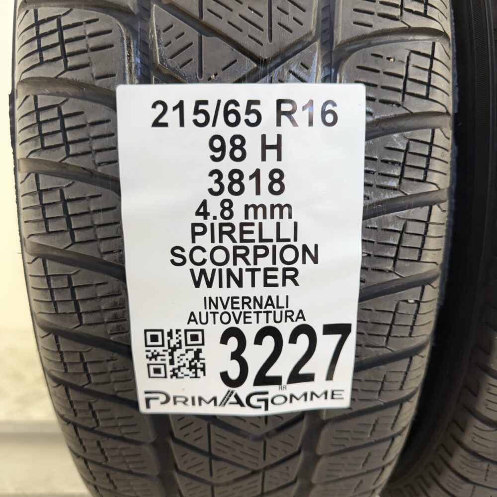 Gomme Usate 215 65 R16 98H Pirelli Scorpion Winter Invernali | Gomme Usate | PrimaGomme.it Gomme usate 215 65 R16 Pirelli Scorpion Winter - foto 10