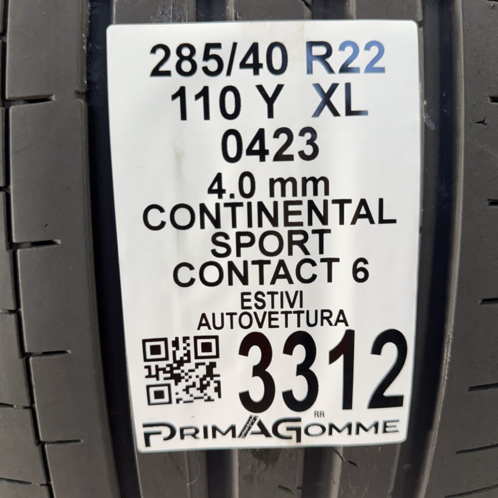 Gomme Usate 285 40 R22 XL 110Y Continental Sport Contact 6 Estive | Gomme Usate | PrimaGomme.it Gomme usate 285 40 R22 Continental Sport Contact 6 - foto 16