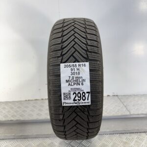 Gomma Usata 205 55 R16 91H Michelin Alpin 6 98% Invernale